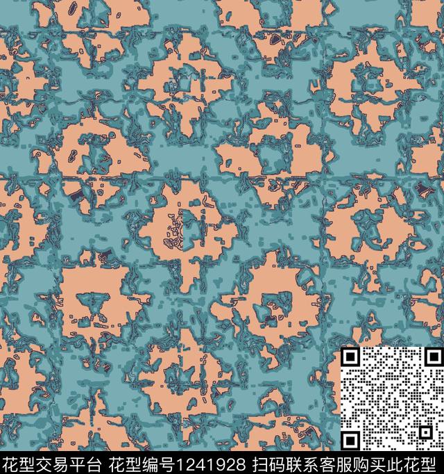 黑底花卉绿植树叶复古数码印花华亿平台下载（图片编号: 1241928） - 瓦栏（Walan）