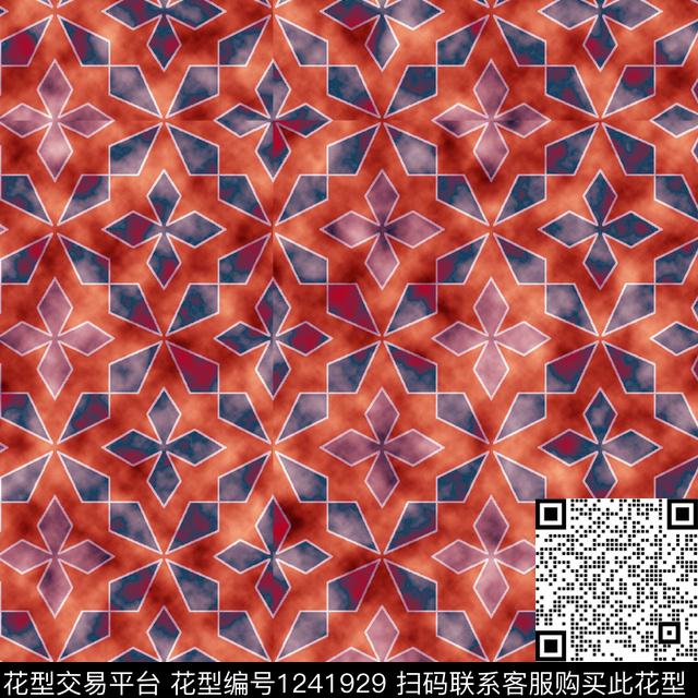 黑底花卉绿植树叶复古数码印花华亿平台下载（图片编号: 1241929） - 瓦栏（Walan）