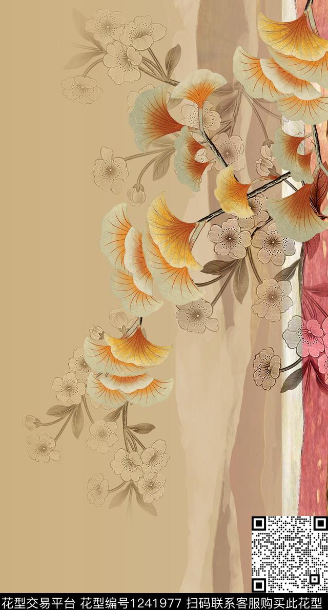 大牌风中国风定位花复古旗袍华亿平台数码印花华亿平台下载（图片编号: 1241977） - 瓦栏（Walan）