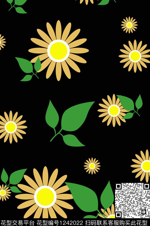 花卉趣味可爱传统印花华亿平台下载（图片编号: 1242022） - 瓦栏（Walan）