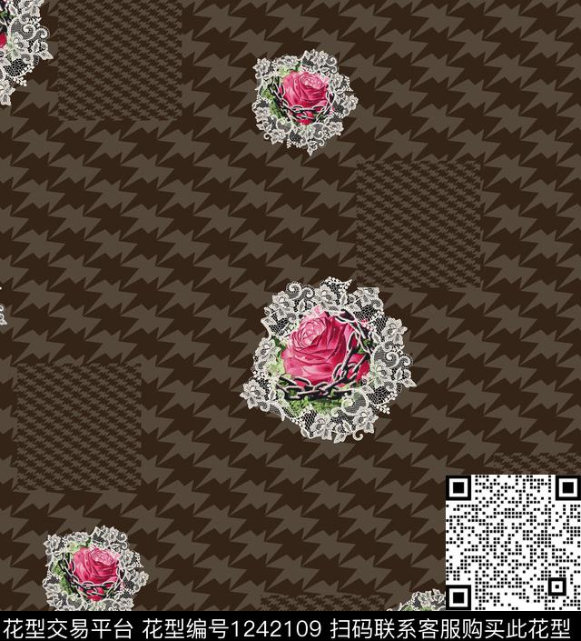 花卉大花大牌风数码印花华亿平台下载（图片编号: 1242109） - 瓦栏（Walan）