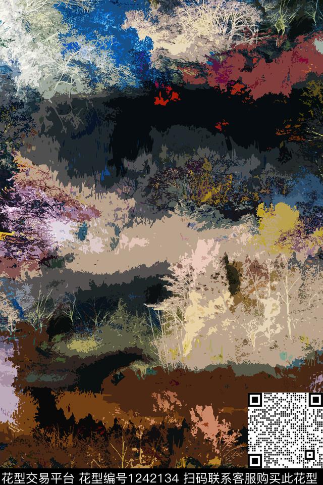 男装女装抽象数码印花华亿平台下载（图片编号: 1242134） - 瓦栏（Walan）