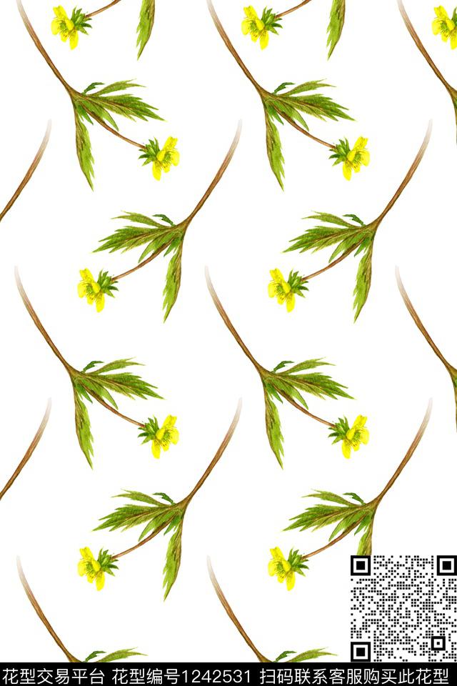 小碎花花卉女装数码印花华亿平台下载（图片编号: 1242531） - 瓦栏（Walan）