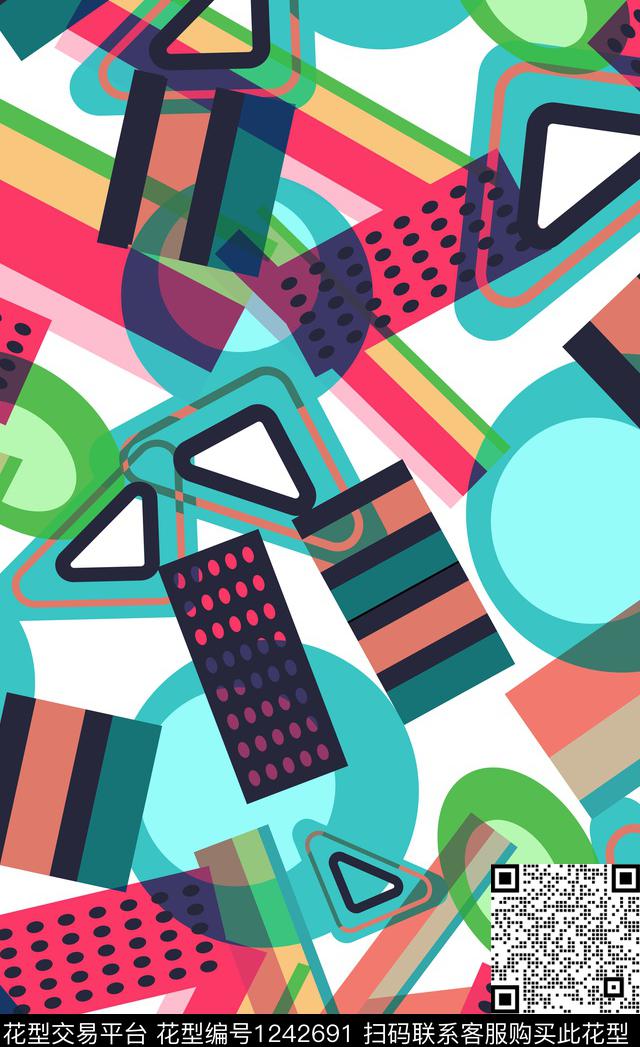 潮牌抽象趣味传统印花华亿平台下载（图片编号: 1242691） - 瓦栏（Walan）