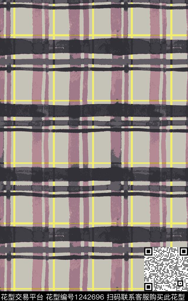 几何格子条纹数码印花华亿平台下载（图片编号: 1242696） - 瓦栏（Walan）