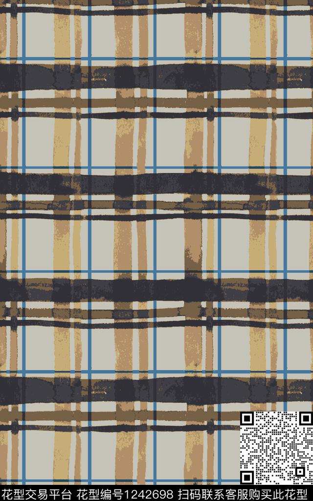 几何格子条纹数码印花华亿平台下载（图片编号: 1242698） - 瓦栏（Walan）