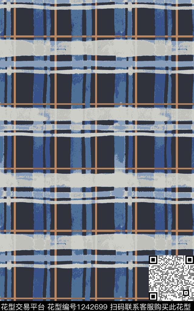 几何格子条纹数码印花华亿平台下载（图片编号: 1242699） - 瓦栏（Walan）