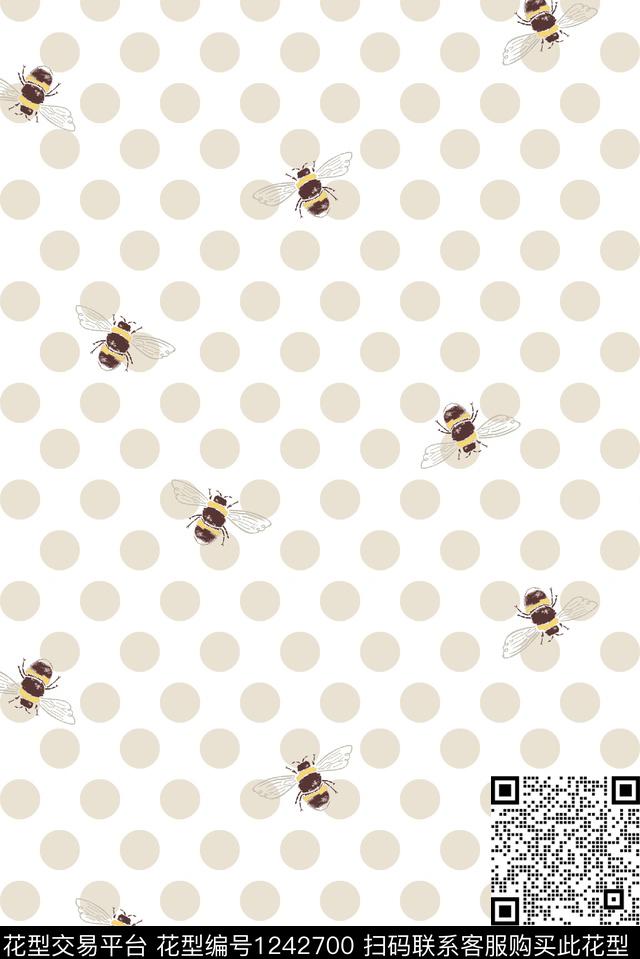 大牌风女装蜜蜂数码印花华亿平台下载（图片编号: 1242700） - 瓦栏（Walan）