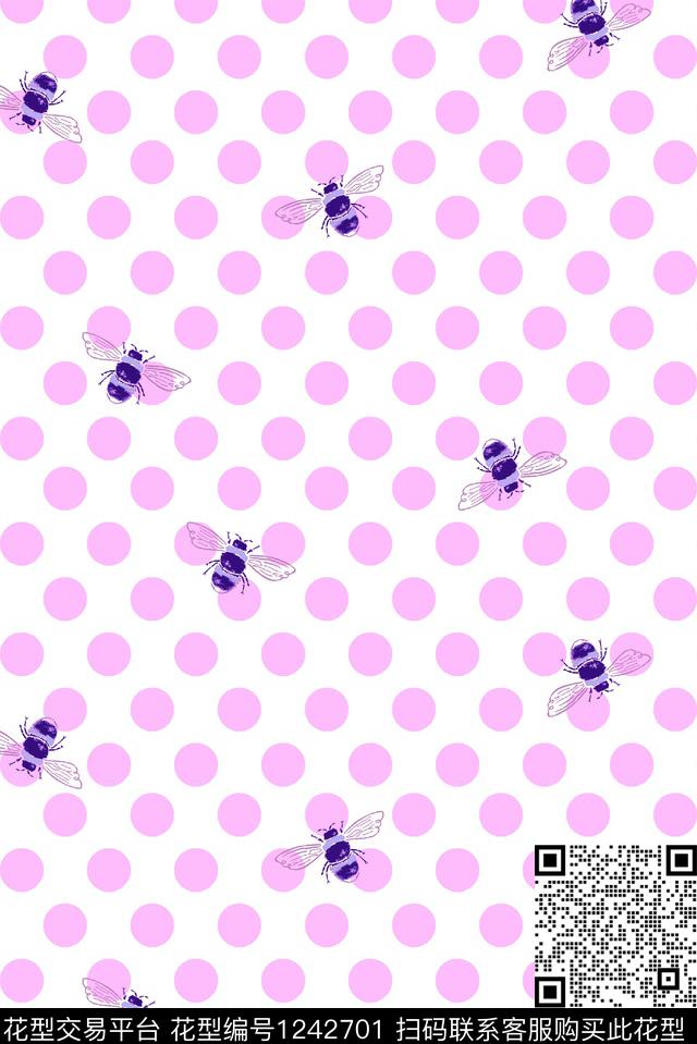 大牌风女装蜜蜂数码印花华亿平台下载（图片编号: 1242701） - 瓦栏（Walan）