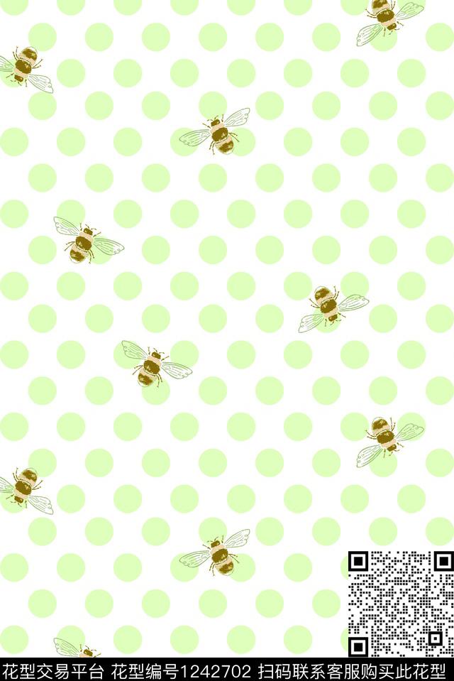 大牌风女装蜜蜂数码印花华亿平台下载（图片编号: 1242702） - 瓦栏（Walan）