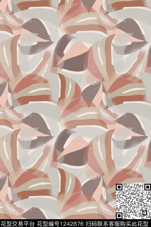 雪纺抽象花卉迷彩图案数码印花华亿平台下载（图片编号: 1242876） - 瓦栏（Walan）