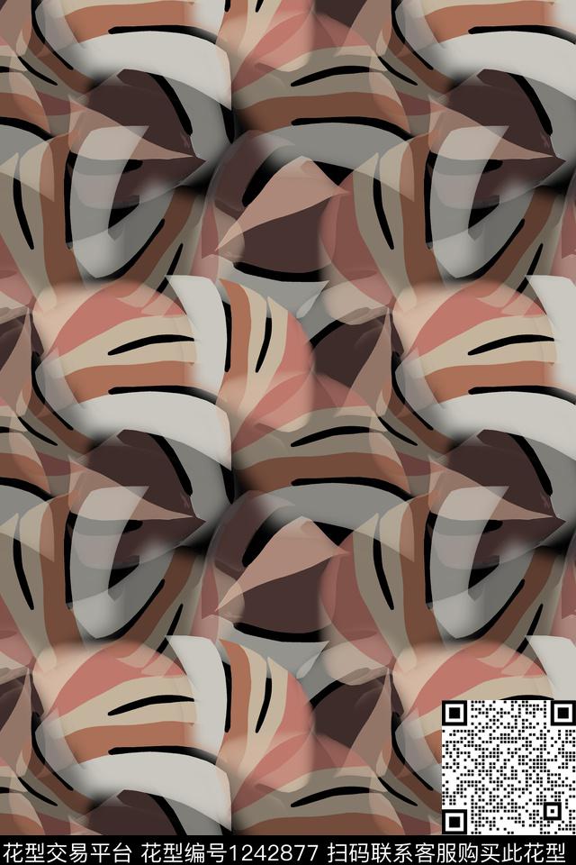 雪纺抽象花卉迷彩图案数码印花华亿平台下载（图片编号: 1242877） - 瓦栏（Walan）