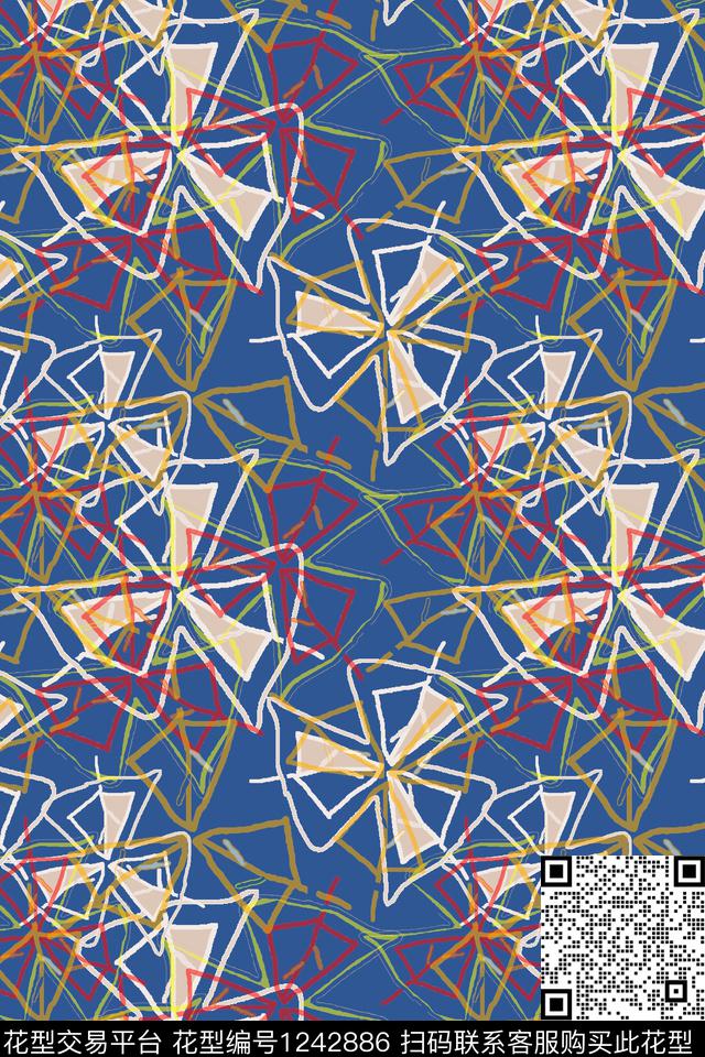 迷彩迷彩图案手绘线条笔触数码印花华亿平台下载（图片编号: 1242886） - 瓦栏（Walan）