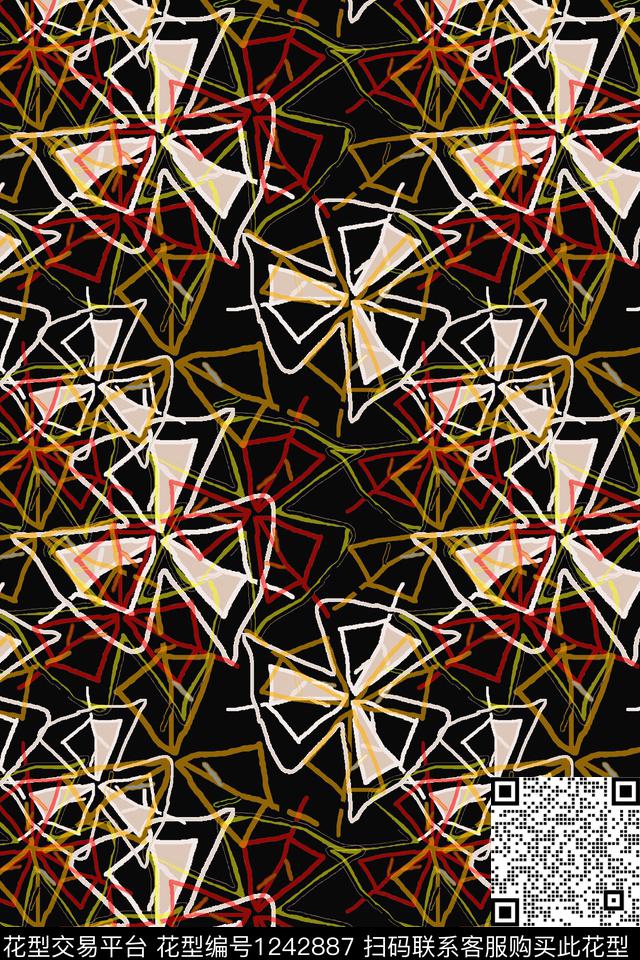 迷彩迷彩图案手绘线条笔触数码印花华亿平台下载（图片编号: 1242887） - 瓦栏（Walan）