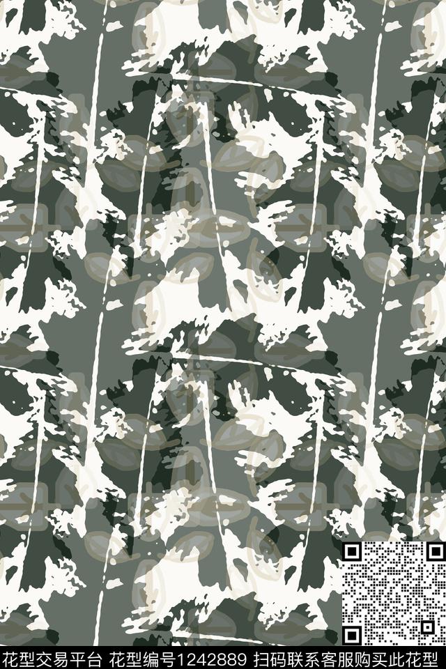 迷彩绿植树叶迷彩图案数码印花华亿平台下载（图片编号: 1242889） - 瓦栏（Walan）