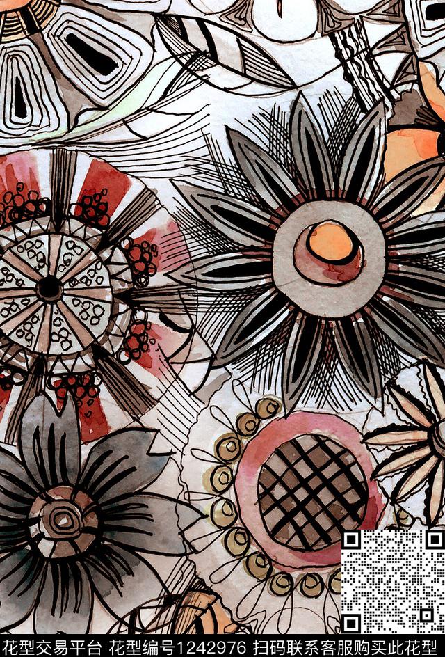 DIOR猫小碎花数码印花华亿平台下载（图片编号: 1242976） - 瓦栏（Walan）