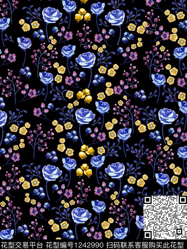 小碎花数码印花华亿平台下载（图片编号: 1242990） - 瓦栏（Walan）