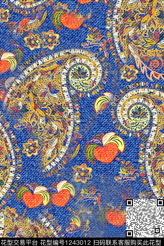 复古旗袍佩斯利数码印花华亿平台下载（图片编号: 1243012） - 瓦栏（Walan）