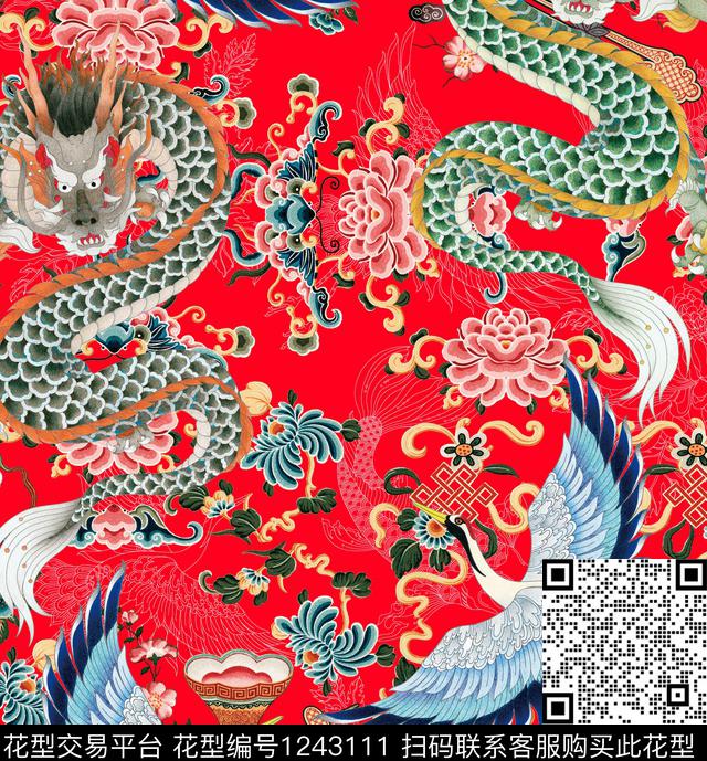 数码华亿平台年轻女性中国风数码印花华亿平台下载（图片编号: 1243111） - 瓦栏（Walan）