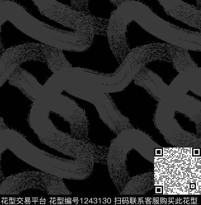 抽象笔触笔画传统印花华亿平台下载（图片编号: 1243130） - 瓦栏（Walan）