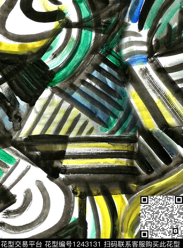 手绘大花小碎花蜜蜂数码印花华亿平台下载（图片编号: 1243131） - 瓦栏（Walan）