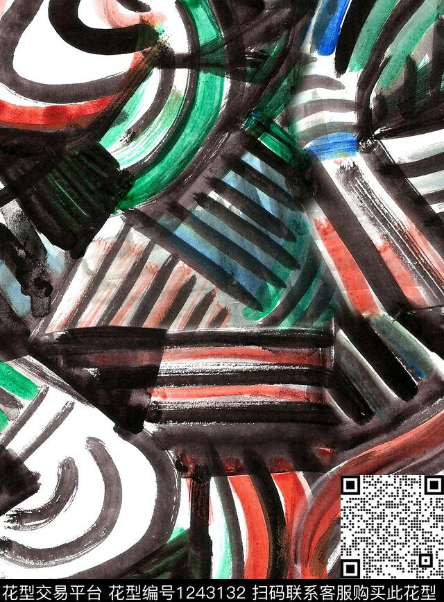 手绘大花小碎花蜜蜂数码印花华亿平台下载（图片编号: 1243132） - 瓦栏（Walan）