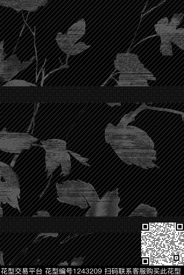 大牌风绿植树叶休闲传统印花华亿平台下载（图片编号: 1243209） - 瓦栏（Walan）