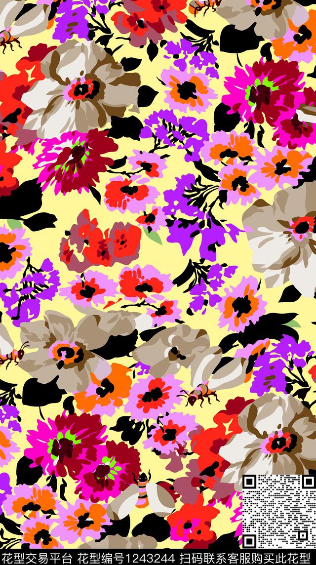 花卉休闲小碎花传统印花华亿平台下载（图片编号: 1243244） - 瓦栏（Walan）