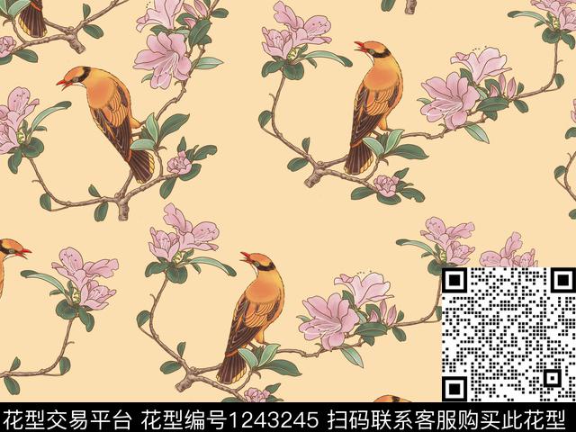 古朴花卉散点花卉精致数码印花华亿平台下载（图片编号: 1243245） - 瓦栏（Walan）