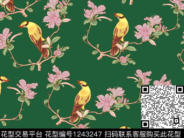 古朴花卉散点花卉精致数码印花华亿平台下载（图片编号: 1243247） - 瓦栏（Walan）