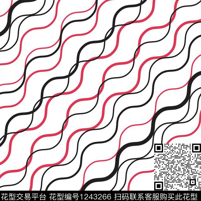 线条波浪纹条纹传统印花华亿平台下载（图片编号: 1243266） - 瓦栏（Walan）