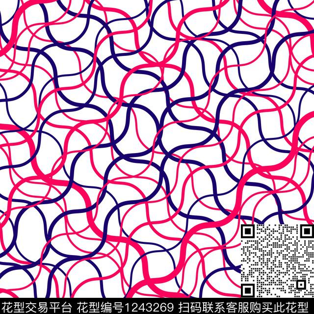 线条女装几何传统印花华亿平台下载（图片编号: 1243269） - 瓦栏（Walan）