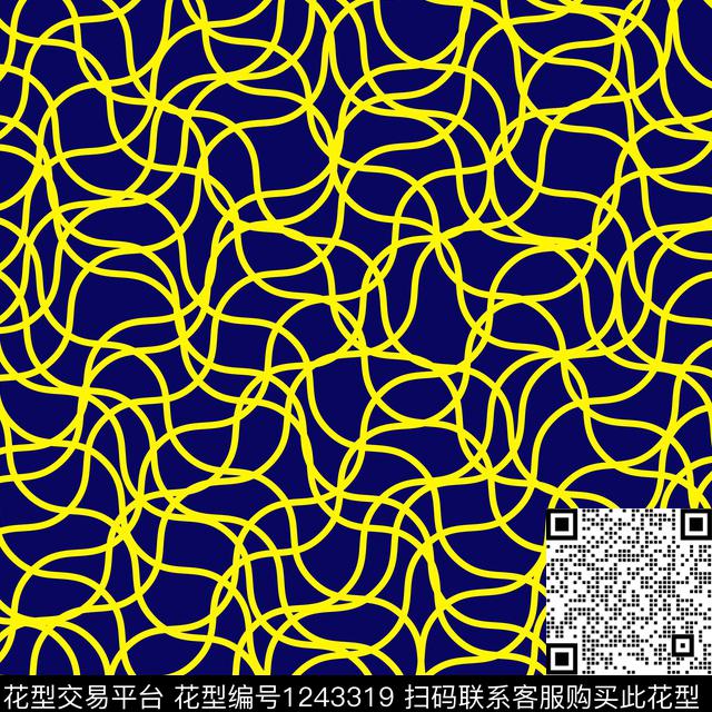 线条女装几何传统印花华亿平台下载（图片编号: 1243319） - 瓦栏（Walan）