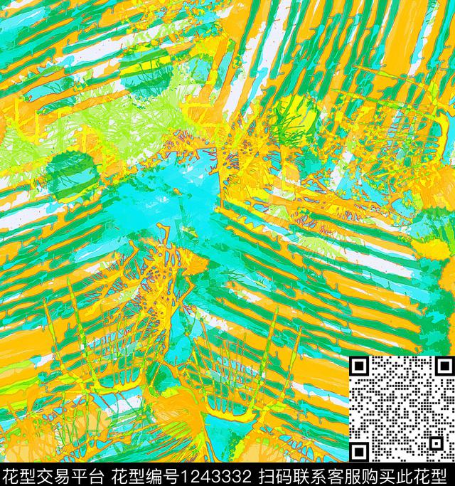 线条条纹炫彩数码印花华亿平台下载（图片编号: 1243332） - 瓦栏（Walan）