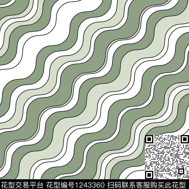 线条波浪纹传统印花华亿平台下载（图片编号: 1243360） - 瓦栏（Walan）