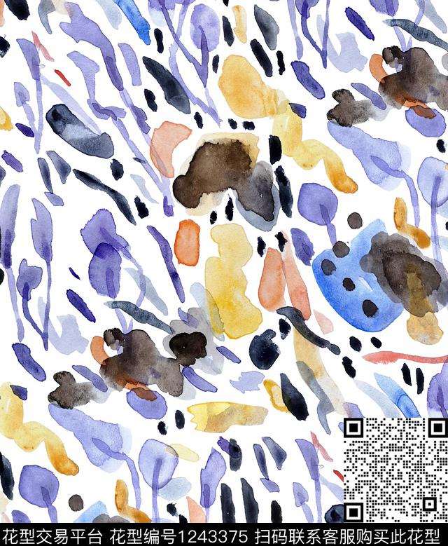 大牌风水彩几何数码印花华亿平台下载（图片编号: 1243375） - 瓦栏（Walan）