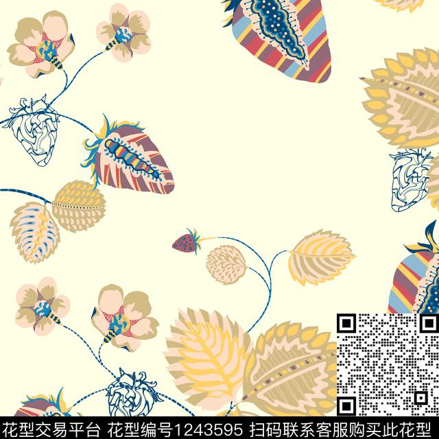 植物绿植树叶水果传统印花华亿平台下载（图片编号: 1243595） - 瓦栏（Walan）