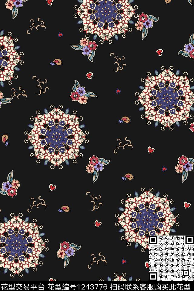 大牌风复古花纹传统印花华亿平台下载（图片编号: 1243776） - 瓦栏（Walan）