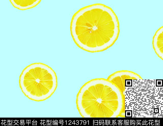 柠檬春夏华亿平台多样水果数码印花华亿平台下载（图片编号: 1243791） - 瓦栏（Walan）