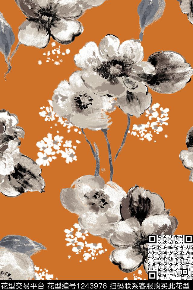 大牌风花卉数码印花华亿平台下载（图片编号: 1243976） - 瓦栏（Walan）