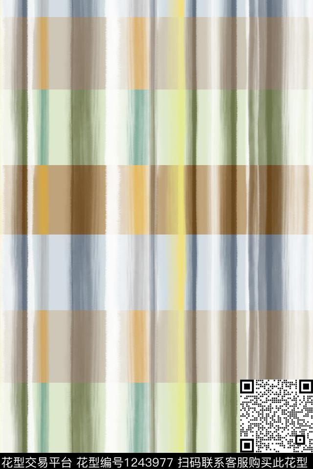 大牌风几何格子数码印花华亿平台下载（图片编号: 1243977） - 瓦栏（Walan）