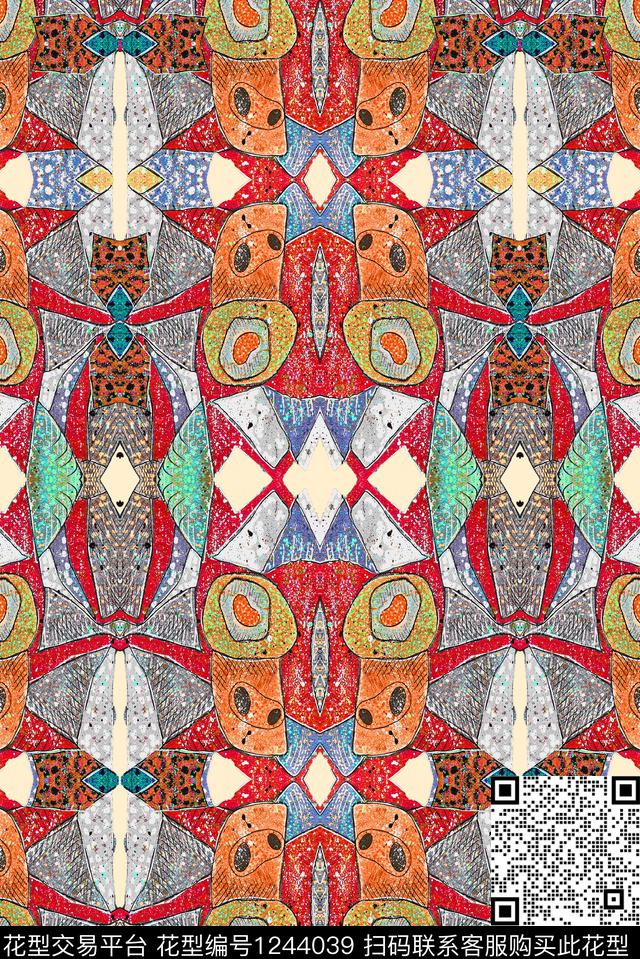 波西米亚中老年民族风数码印花华亿平台下载（图片编号: 1244039） - 瓦栏（Walan）