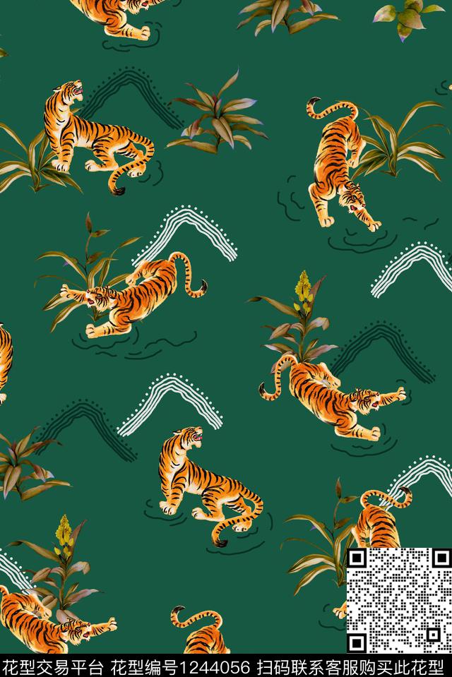 热带华亿平台动物大牌风数码印花华亿平台下载（图片编号: 1244056） - 瓦栏（Walan）