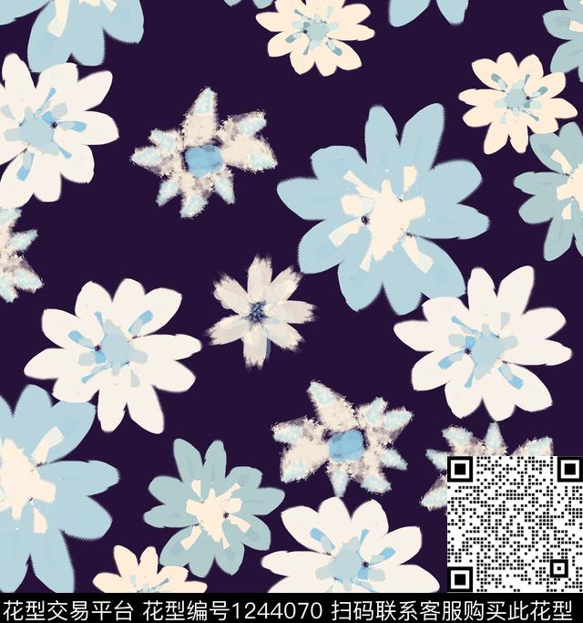 抽象小碎花花卉传统印花华亿平台下载（图片编号: 1244070） - 瓦栏（Walan）