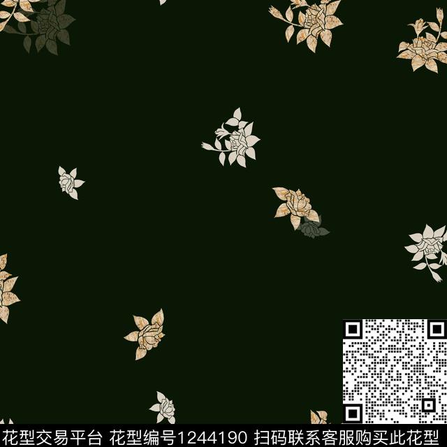 花卉大牌风数码华亿平台数码印花华亿平台下载（图片编号: 1244190） - 瓦栏（Walan）