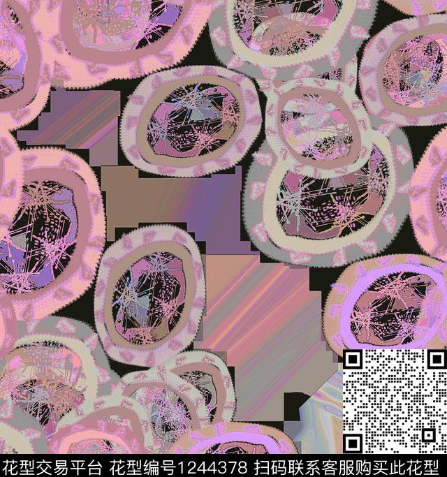 抽象线条条纹数码印花华亿平台下载（图片编号: 1244378） - 瓦栏（Walan）