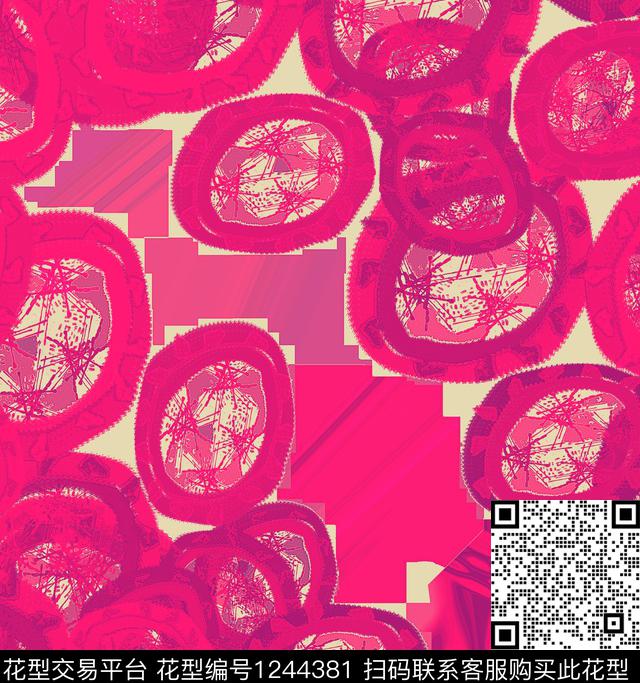 抽象线条条纹数码印花华亿平台下载（图片编号: 1244381） - 瓦栏（Walan）