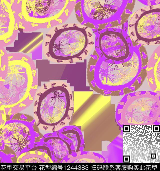 抽象线条条纹数码印花华亿平台下载（图片编号: 1244383） - 瓦栏（Walan）