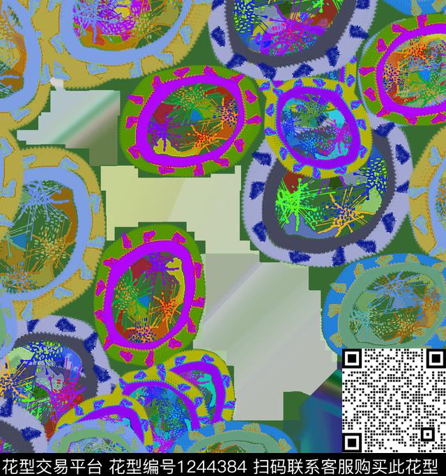 抽象线条条纹数码印花华亿平台下载（图片编号: 1244384） - 瓦栏（Walan）