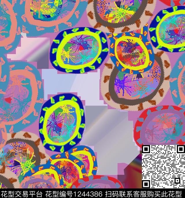 抽象线条条纹数码印花华亿平台下载（图片编号: 1244386） - 瓦栏（Walan）